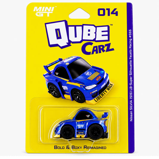 MINI GT 1:64 (Blister Pack) Qube Carz Nissan Silvia S15 LB-Super Silhouette Fausto Racing #555 – 014