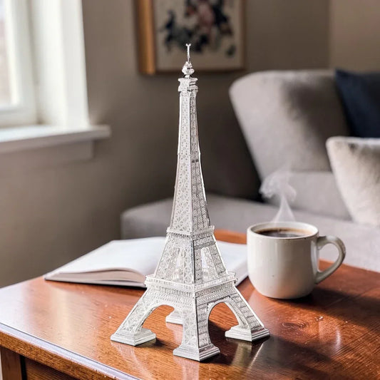 Piececool 3D Metal Puzzle Eiffel Tower (Large) Landmark Model – 96 Pieces – Level 3 Difficulty – Stainless Steel DIY Architecture Model Kit