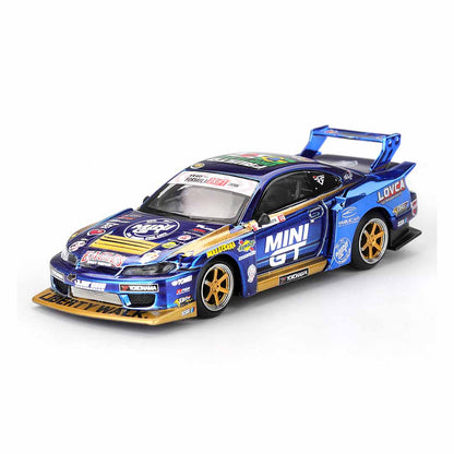 MINI GT 1:64 Nissan Silvia (S15) #555 LB-Super Silhouette Team MINI GT Liberty Walk 2025 Formula Drift Die-Cast Model Car