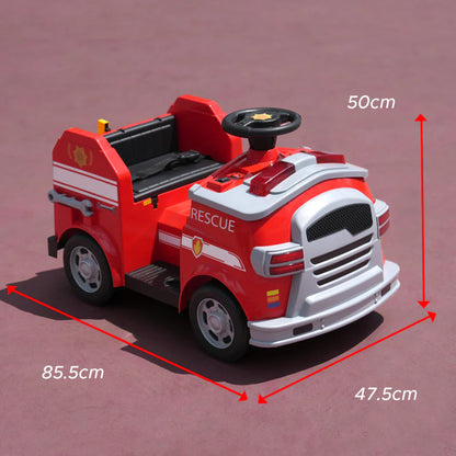 EMotorad Formula Fun Fire Truck Ride-On for Kids (Red) | Battery Operated Emergency Vehicle Toy
