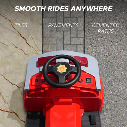 EMotorad Formula Fun Fire Truck Ride-On for Kids (Red) | Battery Operated Emergency Vehicle Toy