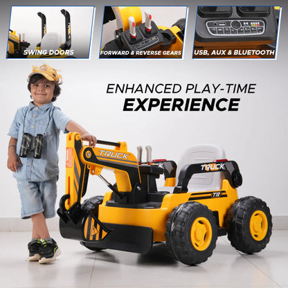 EMotorad Formula Fun Fully Working Excavator Ride-On for Kids | Battery Operated Construction Toy
