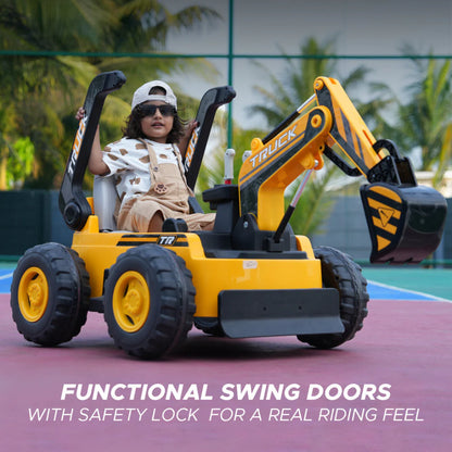 EMotorad Formula Fun Fully Working Excavator Ride-On for Kids | Battery Operated Construction Toy