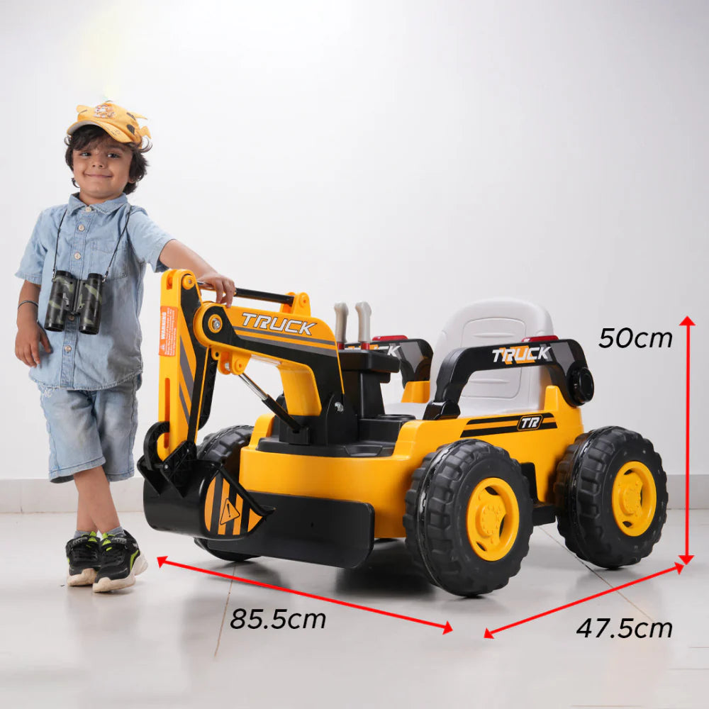 EMotorad Formula Fun Fully Working Excavator Ride-On for Kids | Battery Operated Construction Toy