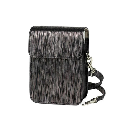 Protective PU Leather Case for Fujifilm Instax Mini LiPlay – Compact Camera Bag with Shoulder Strap - Black/Gold - Jaiman Toys