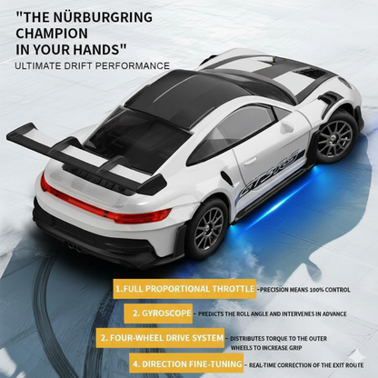 Hstar 1:43 RC Drift Car 2.4GHz 4WD Alloy 20 km/h High-Speed RC Racing Car with Gyro