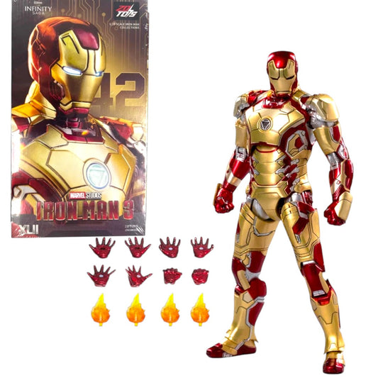 ZD Toys Iron Man Mark 42 XLII Figure (6.5 Inch) – Marvel Iron Man 3 1:10 Scale Collectible Non-Luminous Action Figure with Accessories