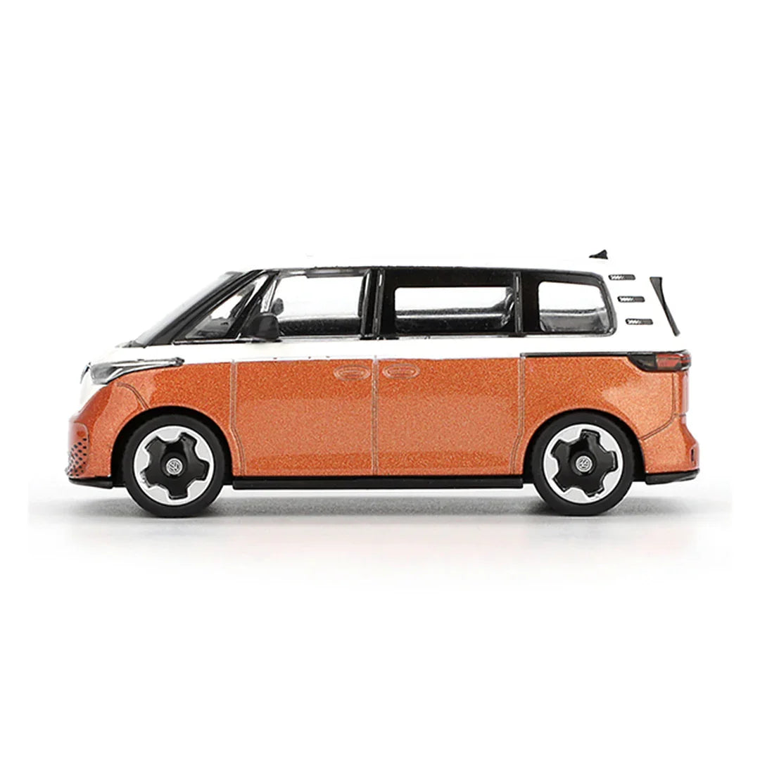 Mini GT 1:64 Volkswagen ID.Buzz Candy White Energetic Orange RHD – Diecast Model Car