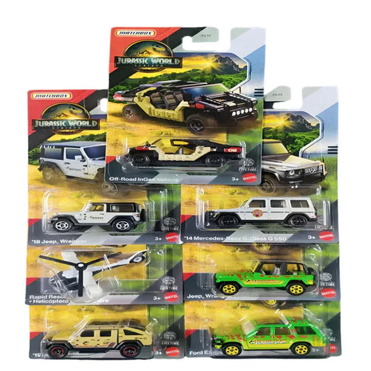 Matchbox Jurassic World 2025 Die‑Cast Vehicle Set – 7‑Pack InGen & Jurassic Park Adventure Collection HW - Jaiman Toys