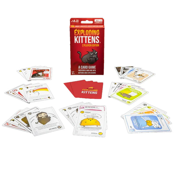 Mini Exploding Kittens Cards Exploding Kittens 2-Player Edition Card Game – Fast & Funny Strategy G ...