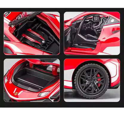 Ferrari Collection 1:32 Die-Cast Toy Cars with Sound, Light & Display Base – Pull Back Model Car Gifts for Kids - Jaiman Toys