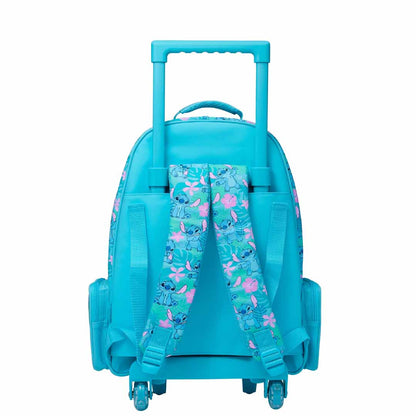 Smiggle Stitch 18-Inch Trolley Backpack for Kids – Colorful Disney Stitch School Bag with Light-Up Wheels & Extendable Handle