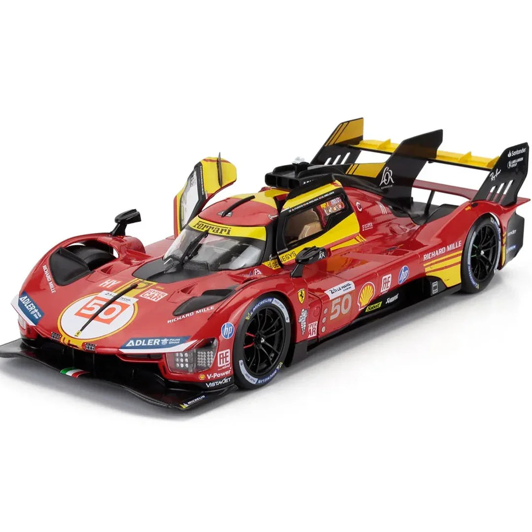 Bburago Ferrari 499P Le Mans 2024 Winner No.50 AF Corse 1:18 Diecast Model Car – 3.0L Turbo V6 with Showcase