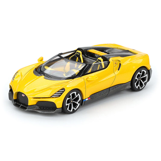 MINI GT 1:64 Bugatti W16 Mistral Yellow LHD Diecast Scale Model Car