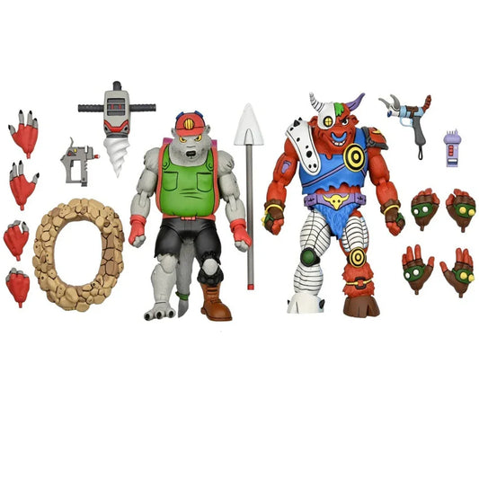 NECA Teenage Mutant Ninja Turtles Cartoon Dirtbag & Groundchuck 2-Pack 7-Inch (18cm) Action Figures - Jaiman Toys