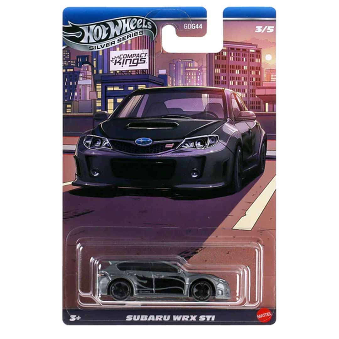 Hot Wheels Silver Series Subaru WRX STI Diecast Car | Compact Kings 1:64 Scale Collector Model