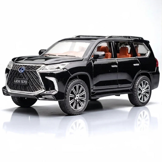 Jinlifang 1:24 Alloy Metal Pull Back Die-Cast Car – Off-Road in Luxury SUV Model Openable Doors with Realistic Sound & Light