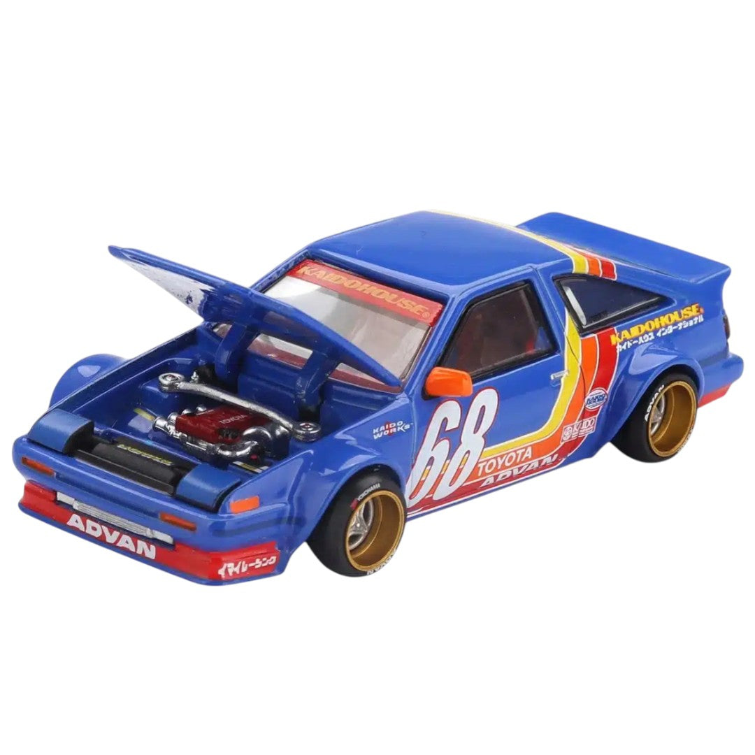 Kaido House x Mini GT 1:64 Toyota AE86 Sprinter Trueno Kaido Racing V1 Diecast Model Car (KHMG196)