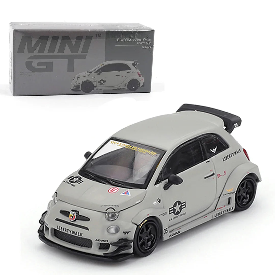 Mini GT 1;64 Abarth 595 LB-WORKS × Abas Works Fighters Diecast Scale Model Car