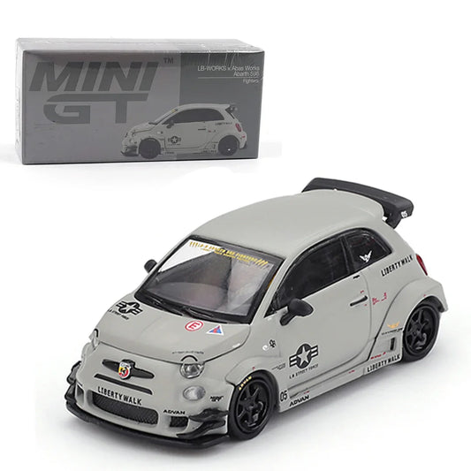 Mini GT 1;64 Abarth 595 LB-WORKS × Abas Works Fighters Diecast Scale Model Car