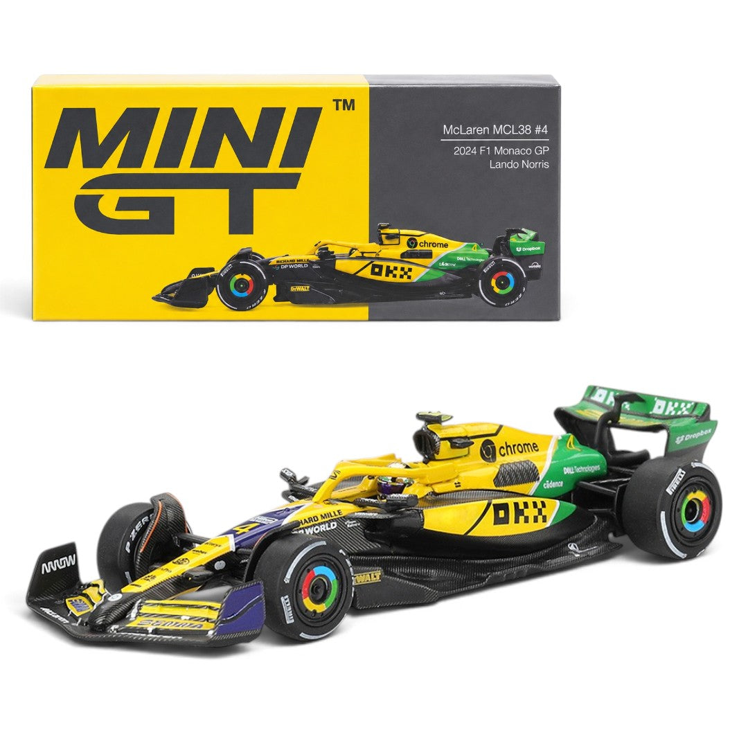 MINI GT 1:64 McLaren MCL38 #4 – 2024 F1 Monaco GP Lando Norris | Formula 1 Die-Cast Collectible Model Car