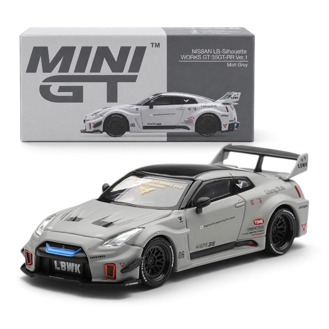 MINI GT 1:64 Nissan LB-Silhouette WORKS GT 35GT-RR Ver.1 Matt Grey Die-Cast Model Car