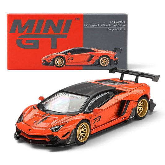 MINI GT 1:64 LB★WORKS Lamborghini Aventador Limited Edition Orange MDX 2025 Die-Cast Model Car