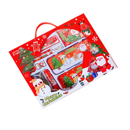 Christmas Stationery Gift Set for Kids | 10-Piece Merry Christmas Pencil & Accessories Set – Holiday Gifting Pack
