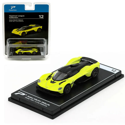 PosterCars 1:64 Aston Martin Valkyrie – Lime Essence - Blister Pack | Hypercar League Diecast Model - Jaiman Toys
