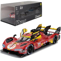 Bburago Ferrari 499P Le Mans 2024 Winner No.50 AF Corse 1:18 Diecast Model Car – 3.0L Turbo V6 with Showcase
