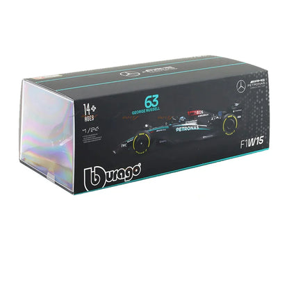Bburago 1:24 Mercedes-AMG W15 #63 George Russell 2024 F1 Diecast Model Car – Official Licensed Formula 1 Replica