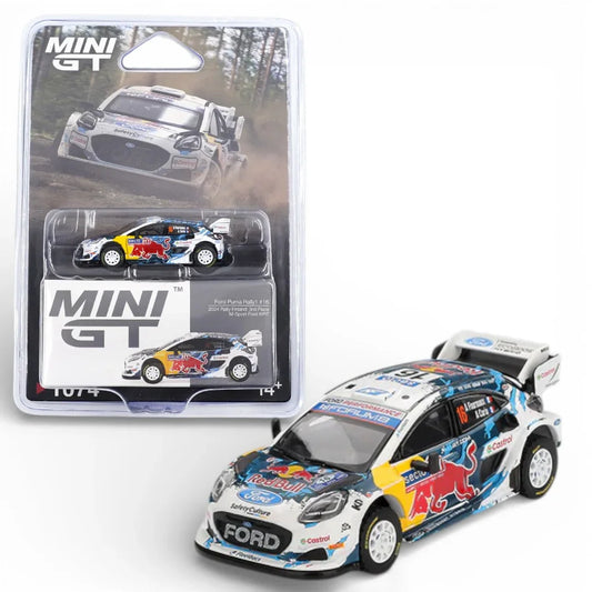 Mini GT 1:64 (Blister) Ford Puma Rally1 #16 M-Sport Ford WRT 2024 Rally Finland 3rd Place – White MGT01074-BL