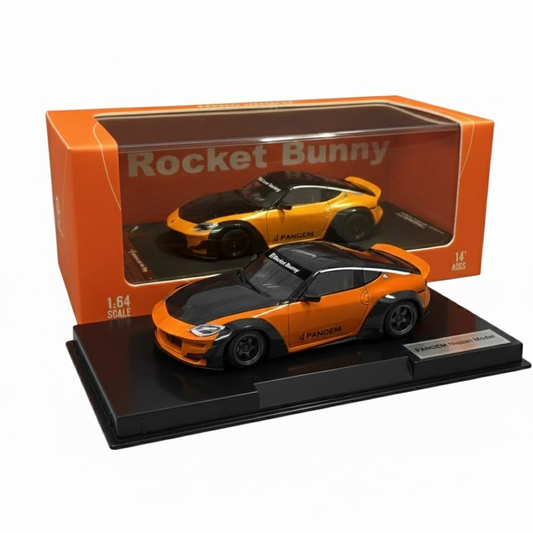 Time Micro 1:64 Nissan 400Z Metallic /Black/Orange – Rocket Bunny Pandem