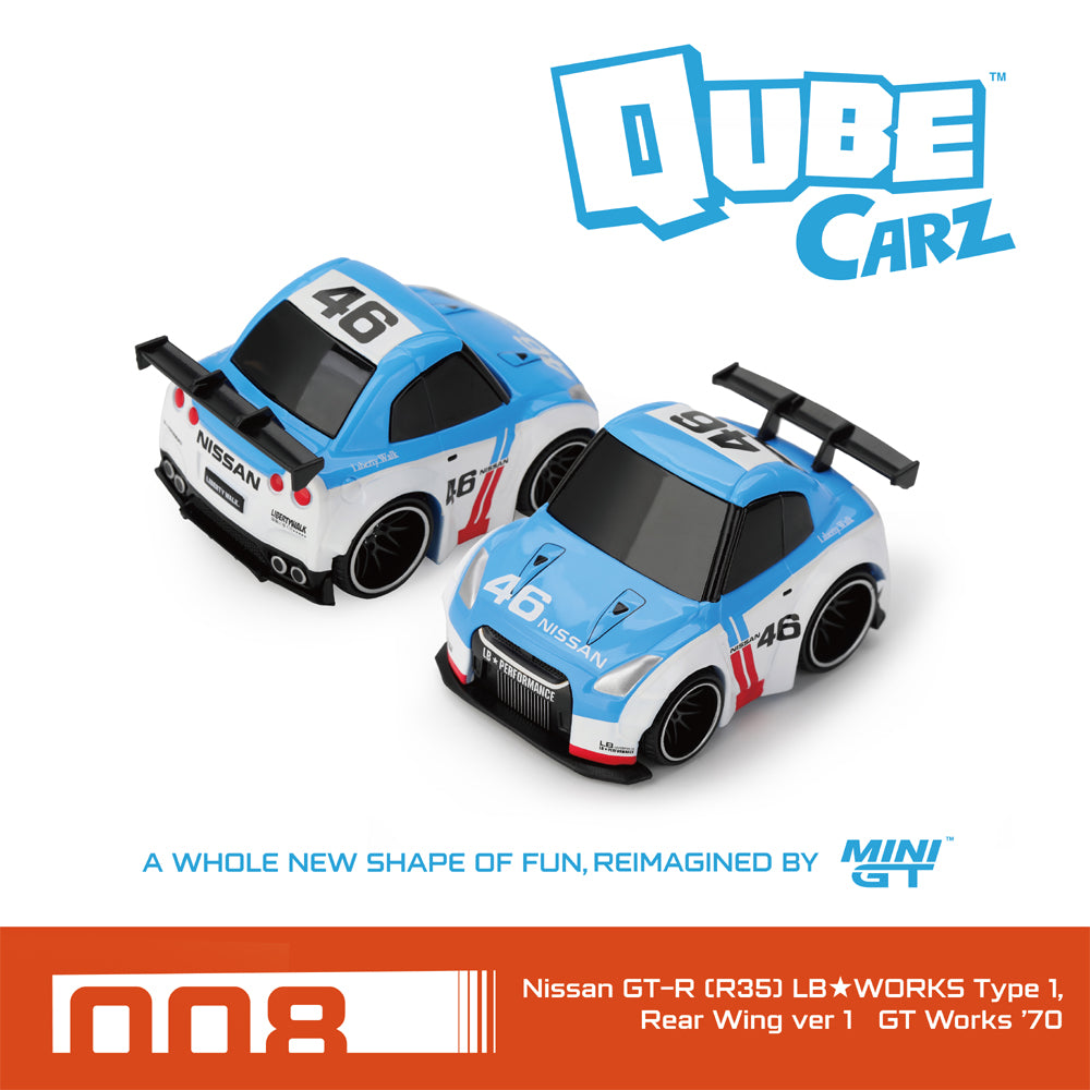 MINI GT 1:64 (Blister) QubeCarz Nissan GT-R R35 LB Works Type 1 GT Works ’70 #46 Die-Cast Model Car
