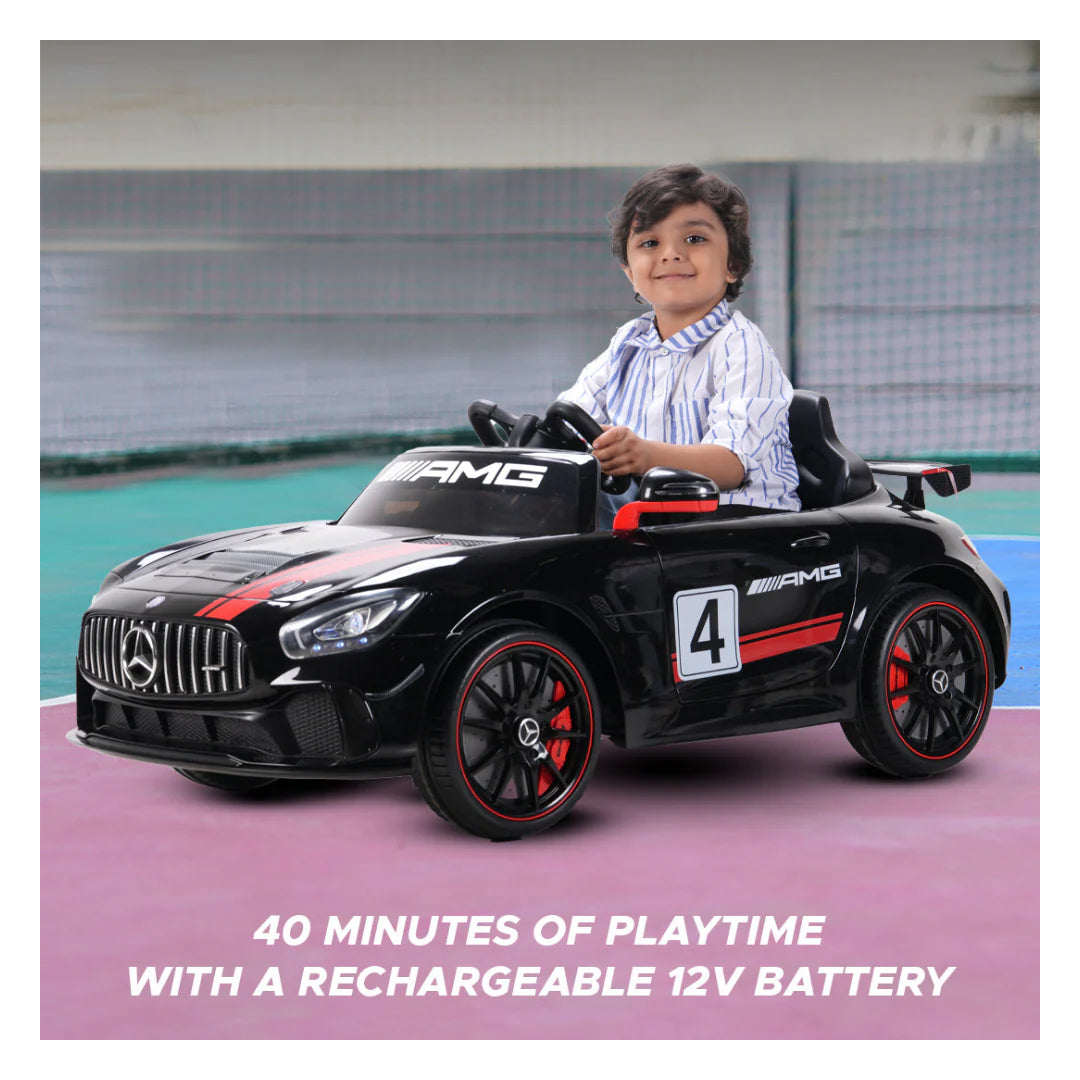 Emotorad Formula Fun Mercedes-AMG GT4 Ride-On Toy Car for Kids (Black) | Battery Operated Luxury Car