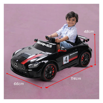 Emotorad Formula Fun Mercedes-AMG GT4 Ride-On Toy Car for Kids (Black) | Battery Operated Luxury Car