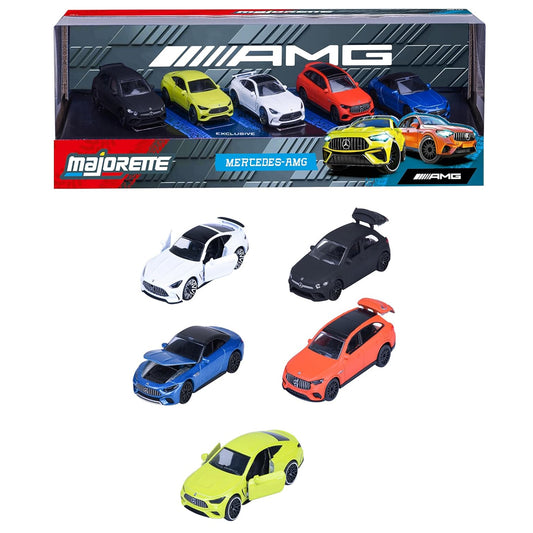 Majorette Mercedes-AMG Die-Cast Car Set (5 Cars) | Official AMG Models | Metal Body | 1:64 Scale | 3+ Years