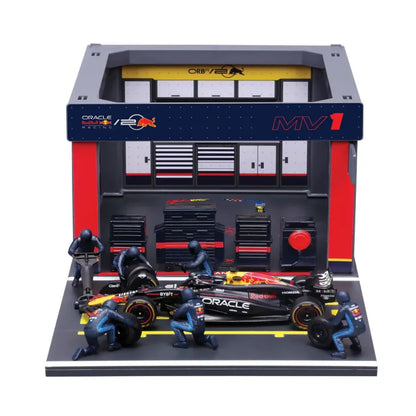 Bburago Oracle Red Bull Racing F1 Pit Pass Playset 1:43 Scale – RB19 Car with 6 Figures