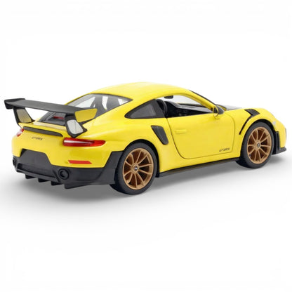 MSZ 1:32 Porsche 911 GT2 RS Die-Cast Model Car – Yellow| Pull Back, Openable Doors, Light & Sound (68705)