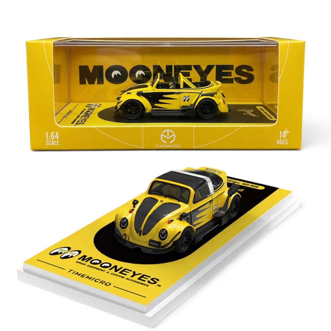 Time Micro 1:64 Volkswagen VW Beetle Mooneyes Diecast Model Car (TM646228)