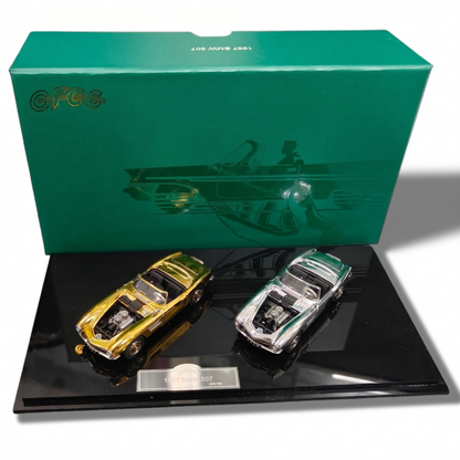 GFCC 1:64 BMW 507 Gold & Silver Plated Set Die-Cast Model Car Collection | Premium Collector Edition with 2 Variants