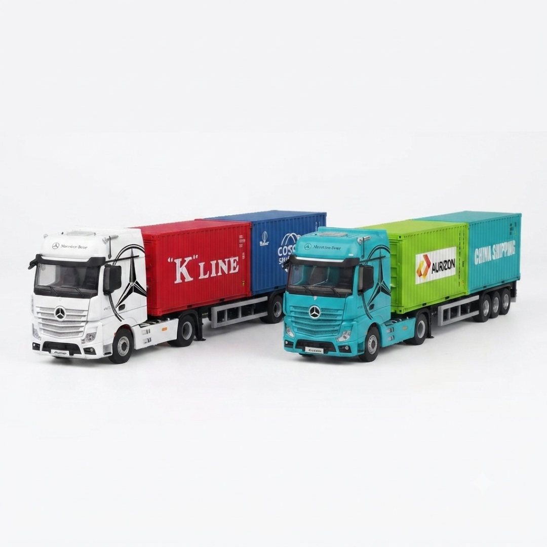 CC 1:64 Mercedes-Benz Actros Cargo Container Truck | Diecast Model Truck | 2 Colour Variants