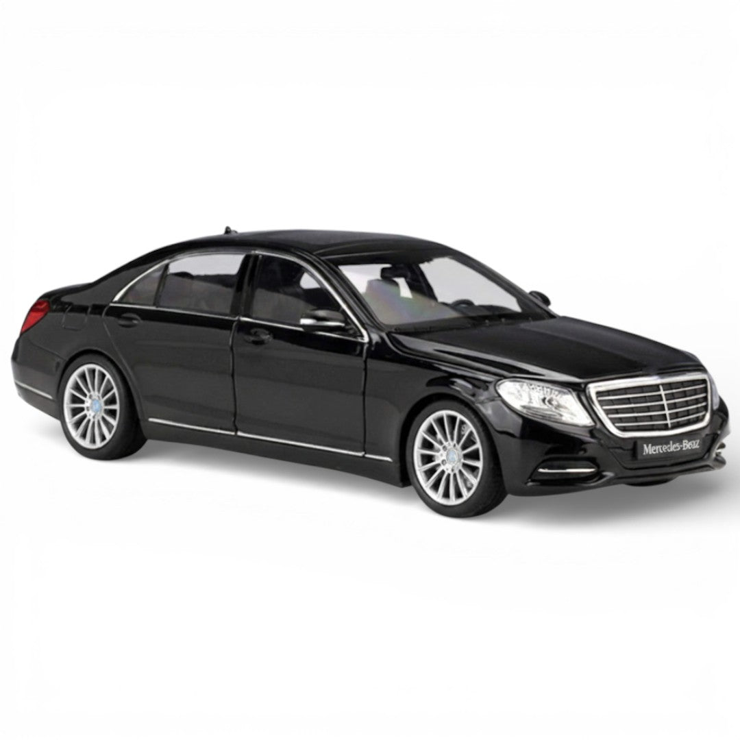 MSZ 1:32 Mercedes-Benz S600 Die-Cast Model Car – Black|Pull Back, Openable Doors, Light & Sound (68401)