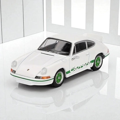 MINI GT 1:64 PORSCHE 911 CARRERA RS 2.7 GRAND PRIX WHITE/GREEN (MGT00801-R) - Jaiman Toys