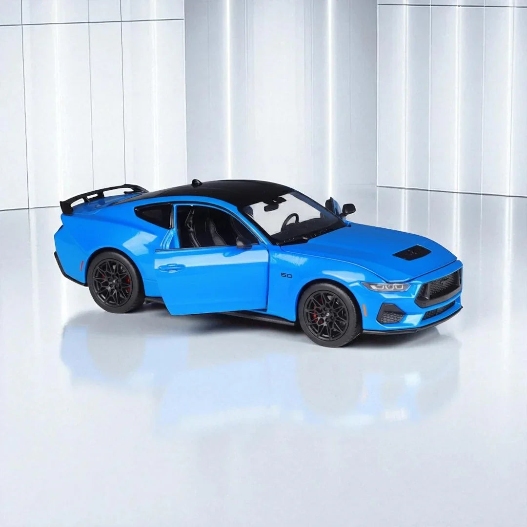 Welly 1:25 2024 Ford Mustang GT Die-Cast Model – Blue | Openable Doors (24123) - Jaiman Toys