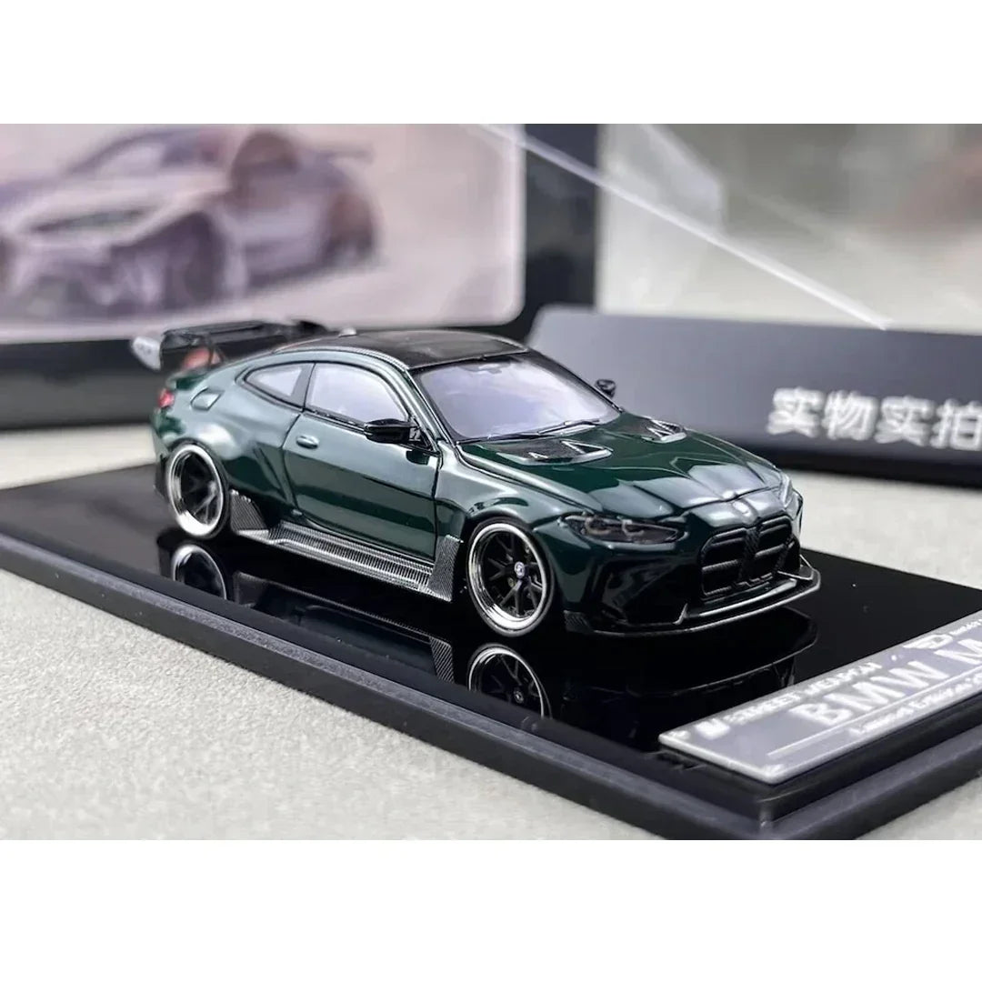 Street Warrior 1:64 BMW M4 Widebody – Dark Green Diecast Model Car