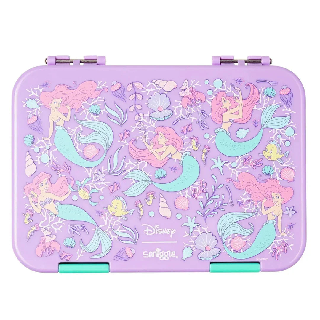 Smiggle Happy Medium Bento Lunchbox 758ml – Leakproof Kids Bento Box (Mermaid Theme)