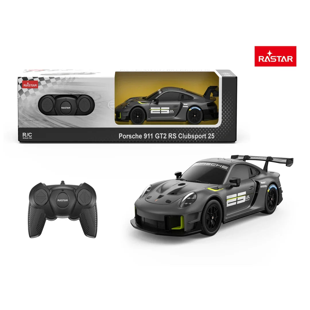Rastar 1:24 Porsche 911 GT2 RS Clubsport 25 RC Car | Official Licensed Remote Control Model (99700) – 2.4G Racing Toy