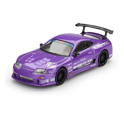 Mini GT 1:64 Lamborghini Murcielago GT Evo Black + Toyota Supra A80 Top Secret GT-300 Purple RHD – Set of 2 Diecast Cars