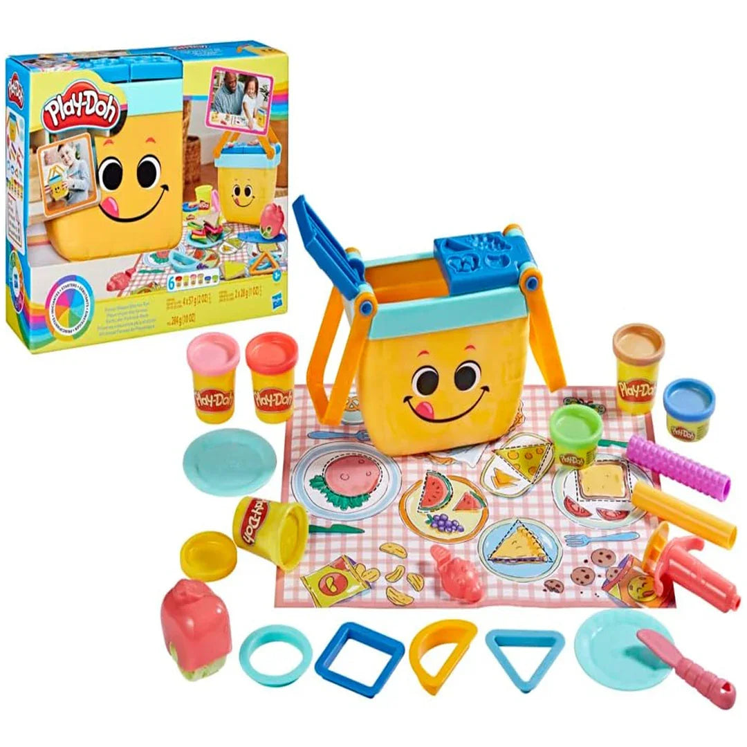 Play-Doh Picnic Basket Playset – 12-Piece Creative Food-Making Kit with 6 Colors - Jaiman Toys